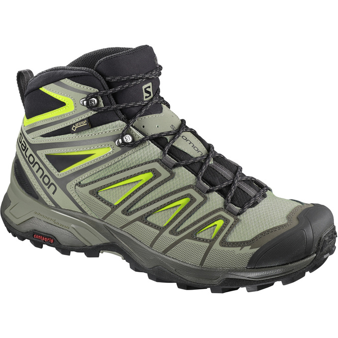 SALOMON X ULTRA 3 MID GTX® Philippines - Men's Hiking Shoes - Olive/Black | 306419-JPK